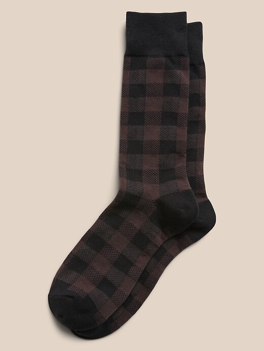 Brown Buffalo Plaid Socks