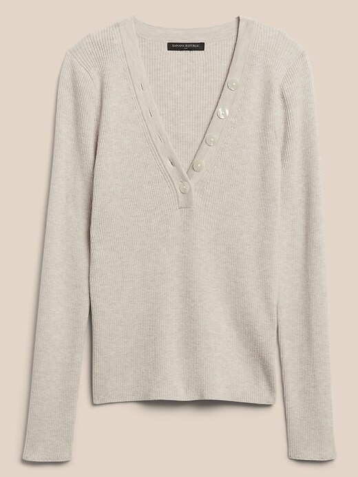 Image number 4 showing, Button Henley Sweater