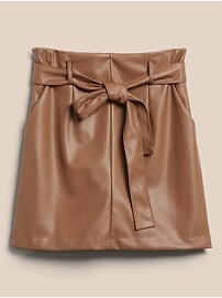Tie-Waist Vegan Leather Skirt