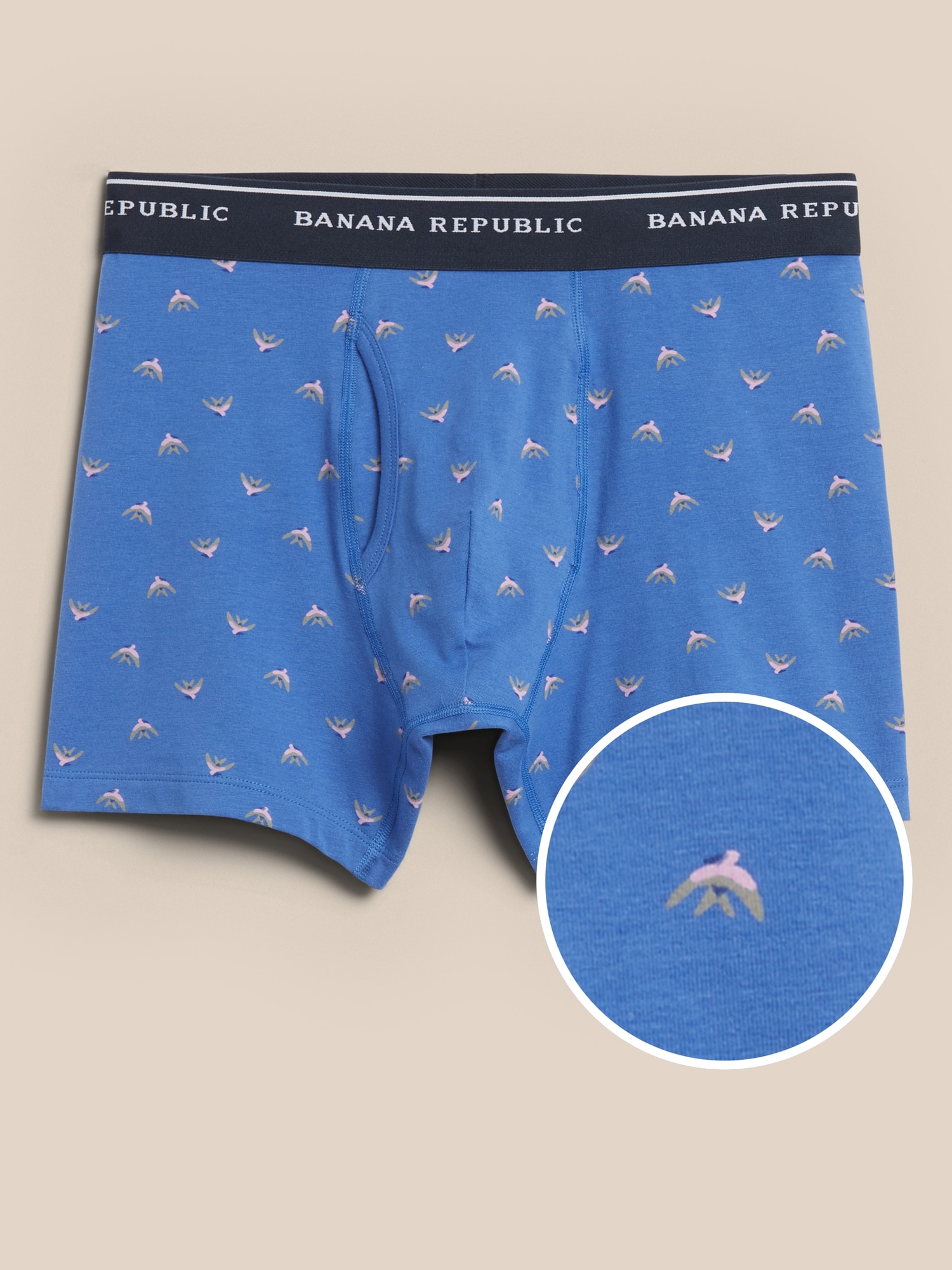 Organic Cotton Blend Birds Print Boxer Briefs Banana Republic Factory