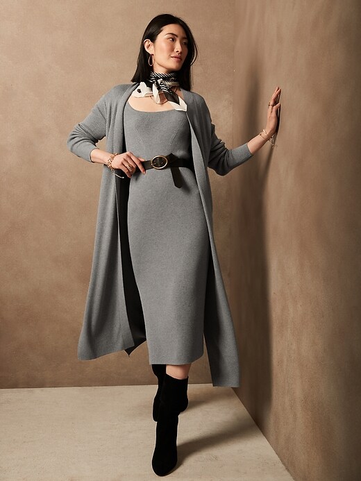 Image number 1 showing, Textured Long Cardigan