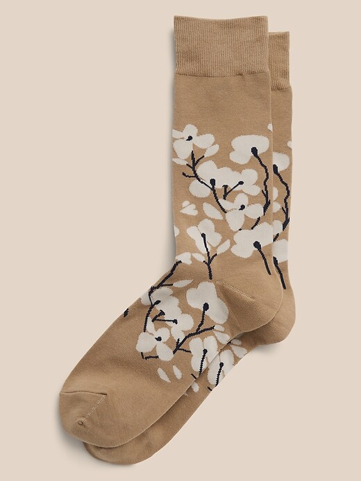 Cherry Blossoms Print Socks