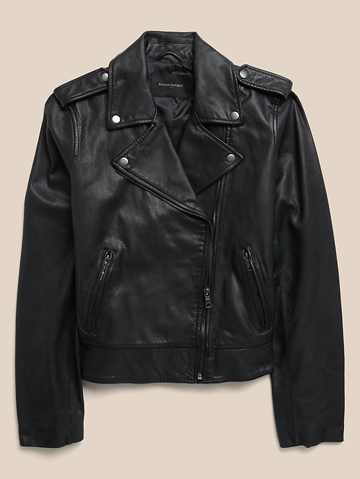 Image number 4 showing, Leather Moto Jacket