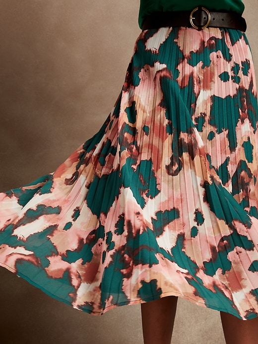 Pleated Midi Skirt Banana Republic Factory