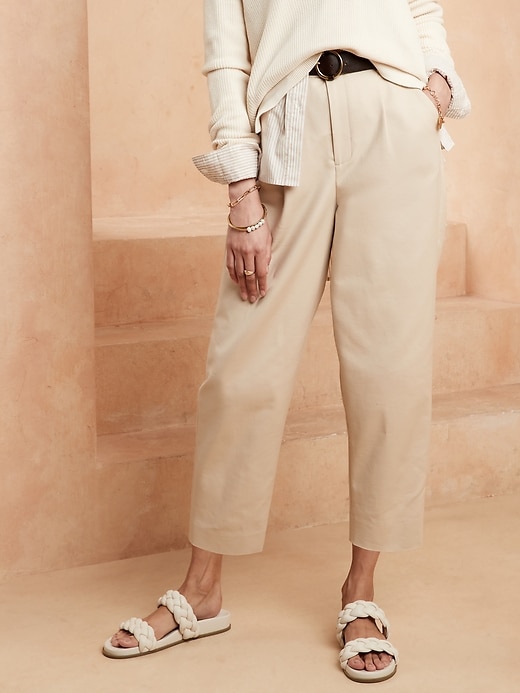 Image number 1 showing, Pleated Crop Pant