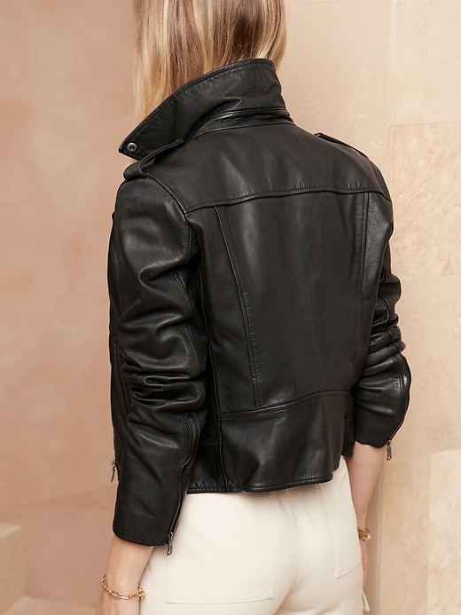 Image number 2 showing, Leather Moto Jacket
