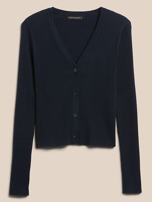 Image number 4 showing, Ribbed Fitted Cardigan