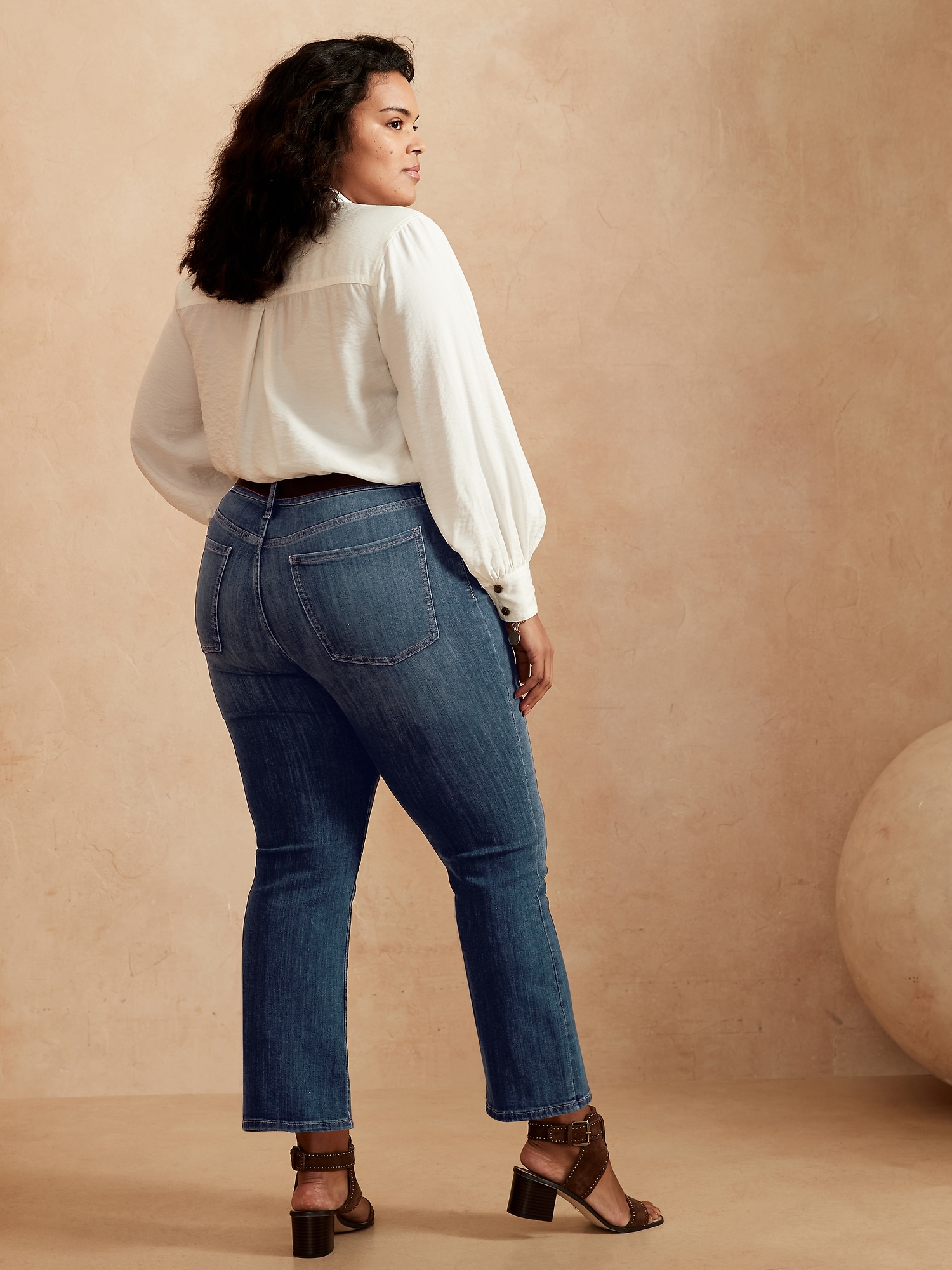 High-Rise Cropped Bootcut Jean