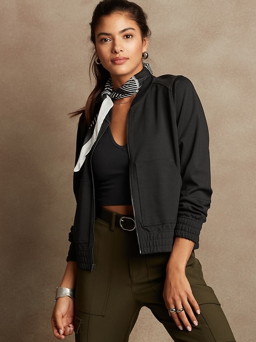 Knit Bomber Jacket Banana Republic Factory