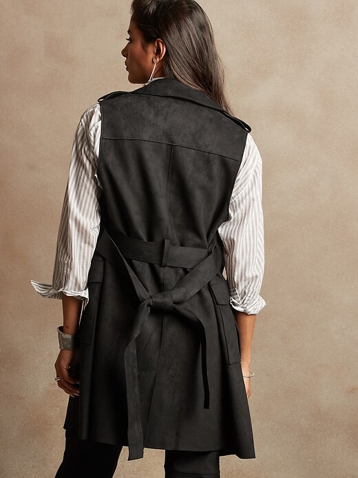 Image number 2 showing, Exaggerated Collar Faux Suede Vest