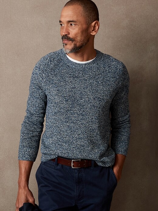 Image number 1 showing, Linen-Blend Marled Sweater