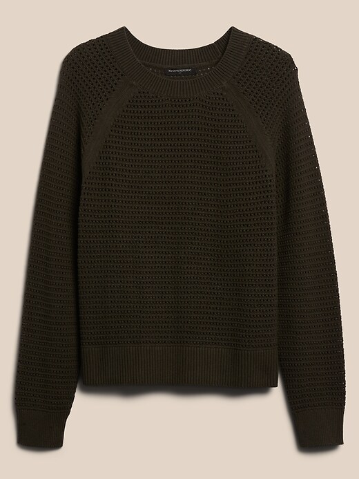 Image number 4 showing, Open-Stitch Raglan Sweater