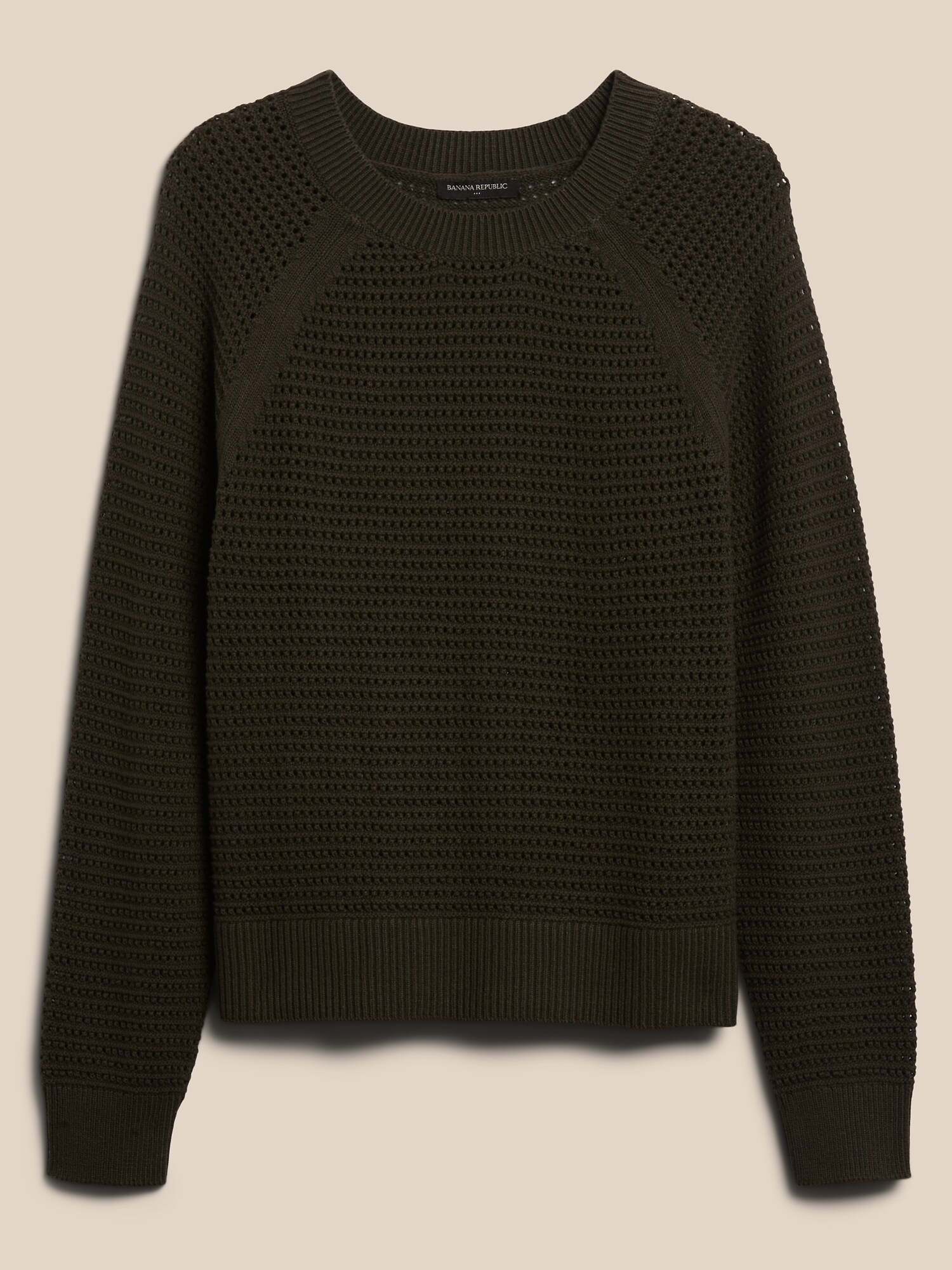 Open-Stitch Raglan Sweater