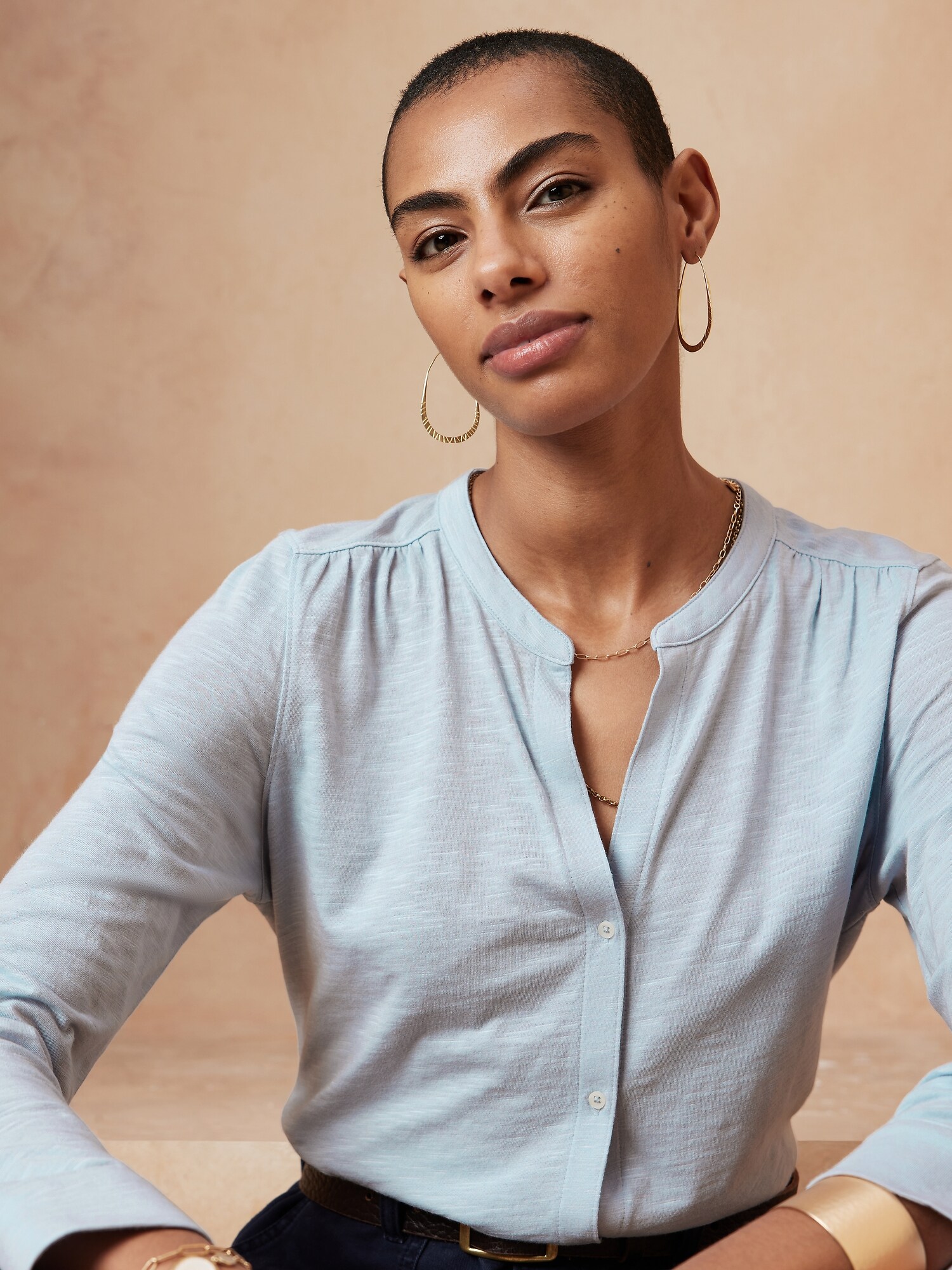 Malibu Slub Button Down TShirt Banana Republic Factory