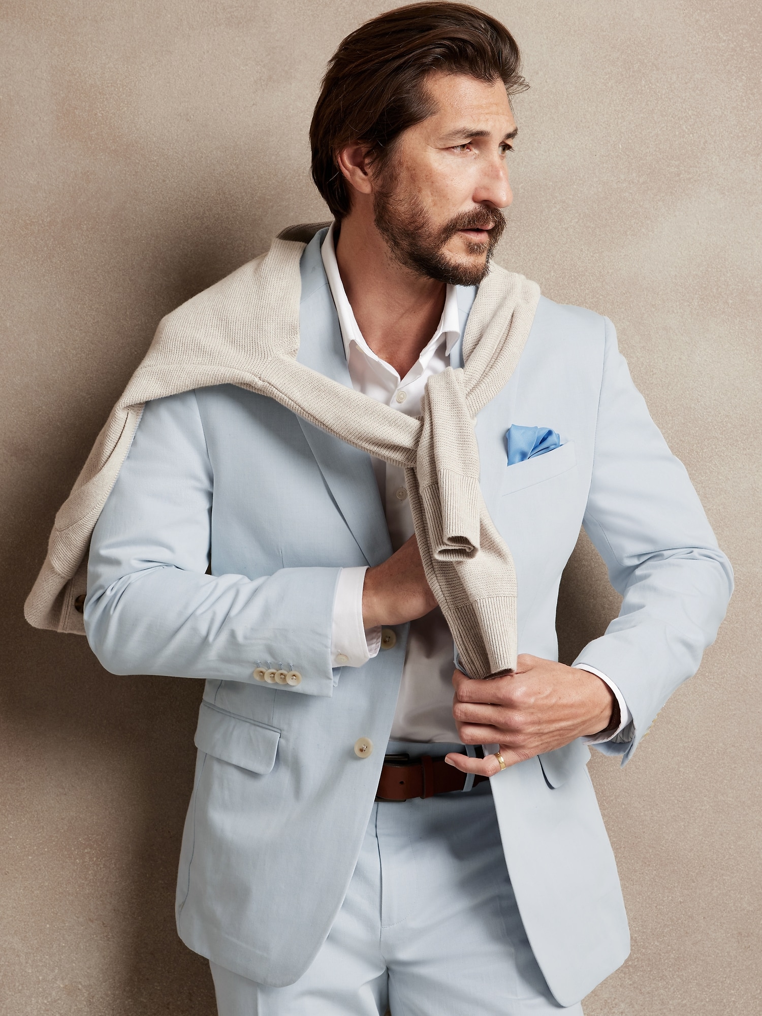 Tailored Cotton-Linen Suit Jacket