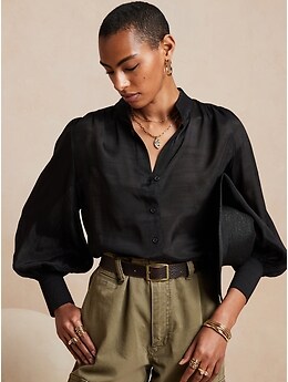 トップス NEAU volume sleeve blouse (black) Banana Republic | Tops | Banana Republic Volume Sleeve Silky