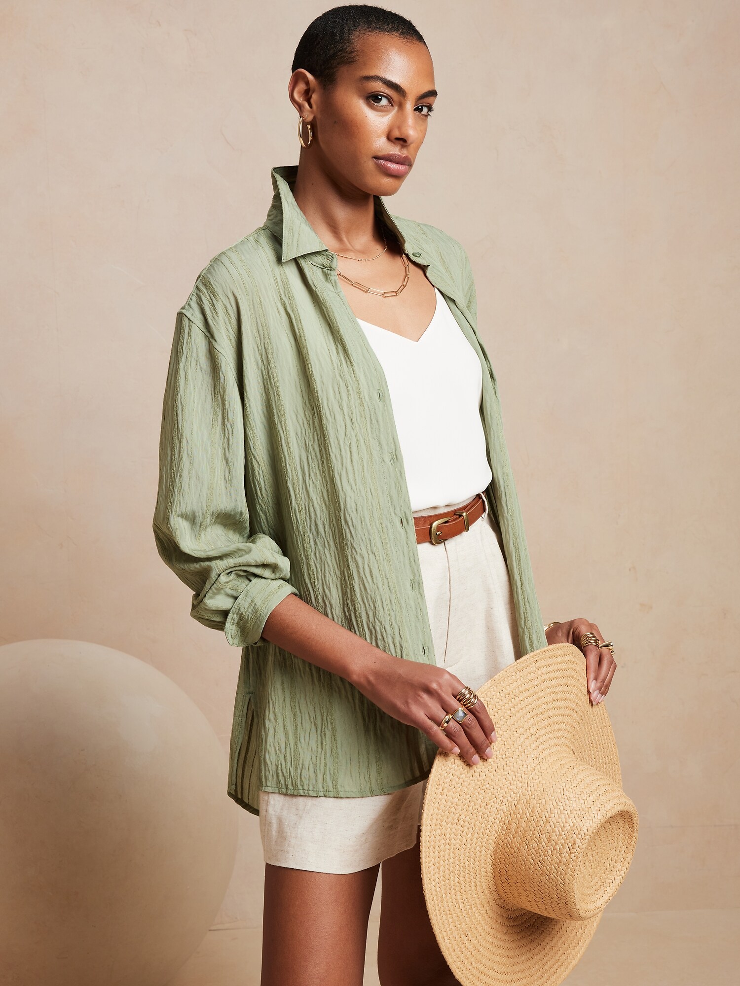 banana republic gauze shirt