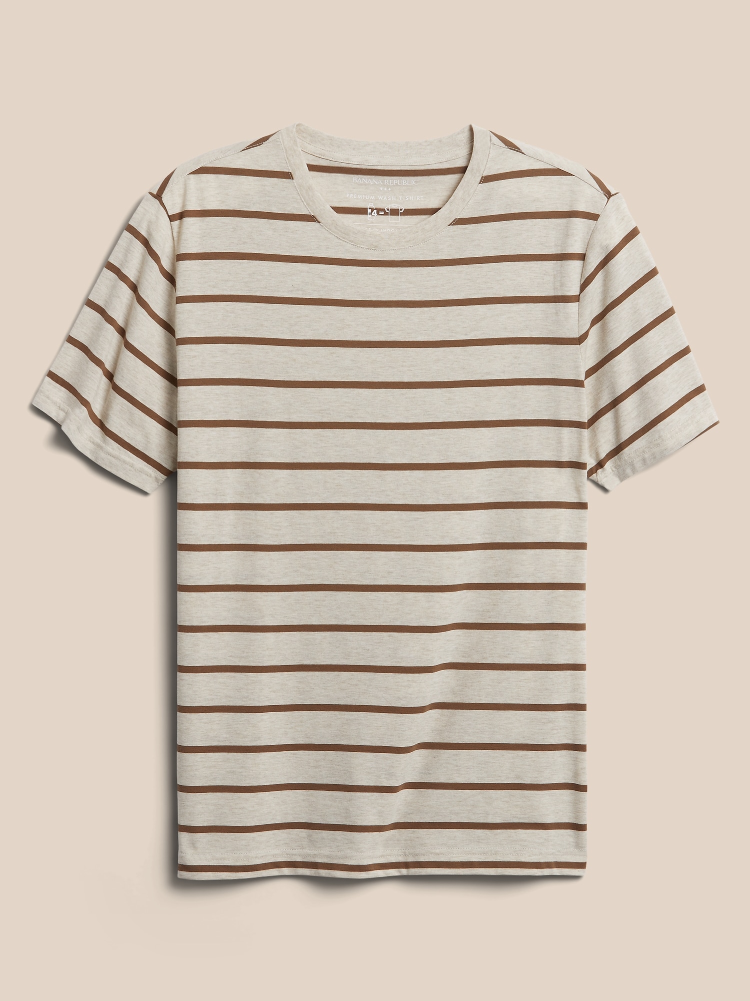 Banana Republic Factory Men's Ribbed Neck Short Sleeves Premium Wash T-Shirt (Various Size in Heather Gray)