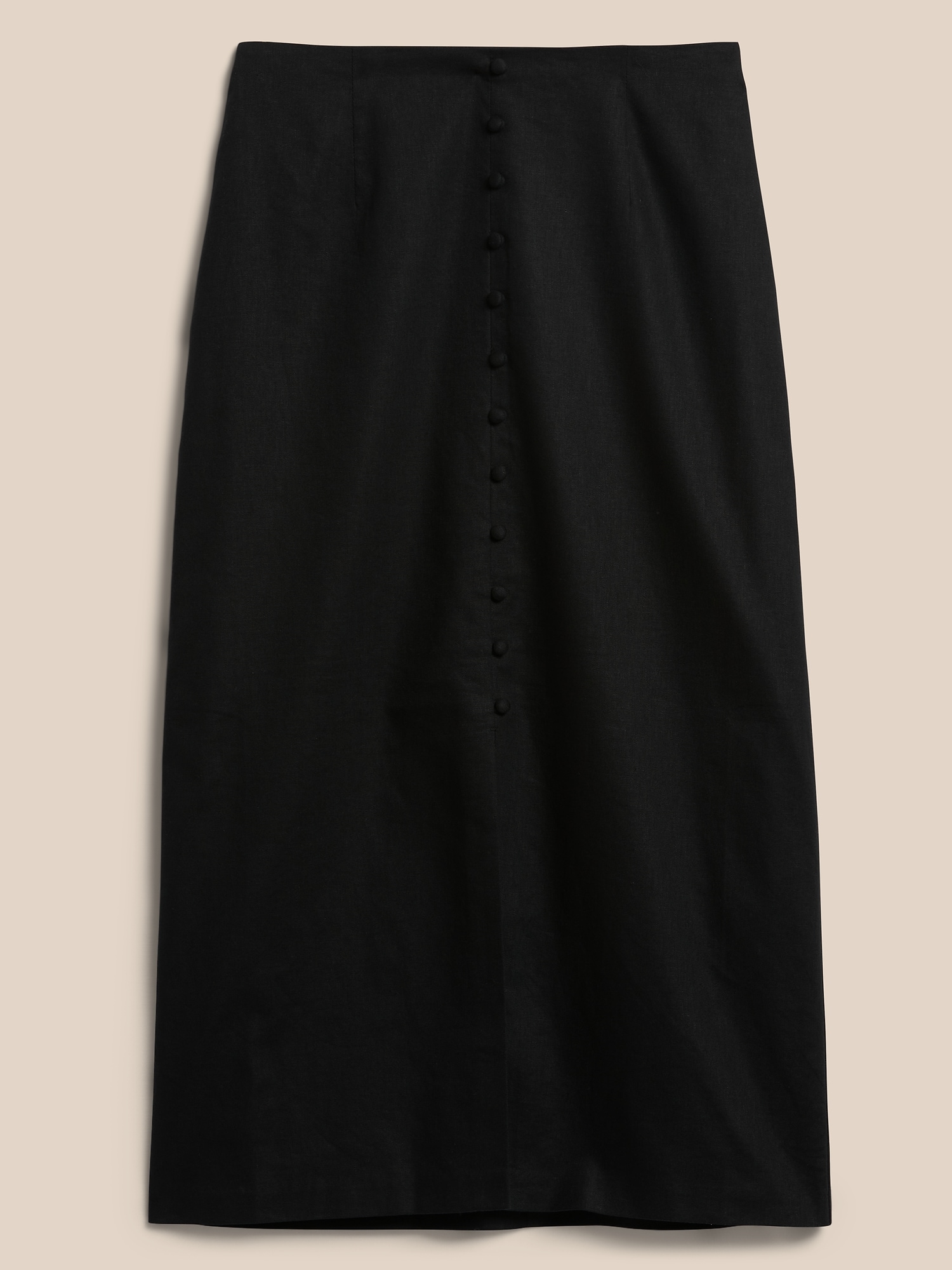Linen-Cotton Midi Skirt