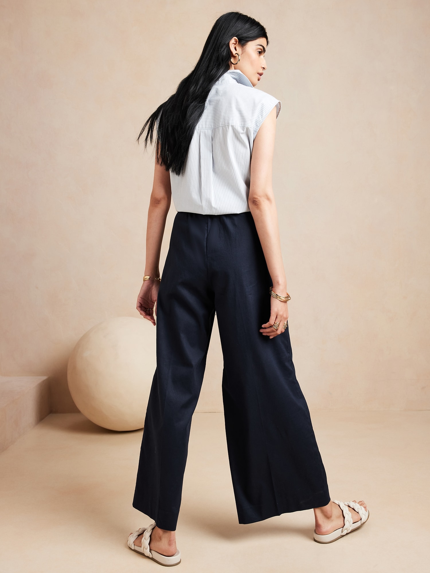 LinenBlend WideLeg Pant Banana Republic Factory