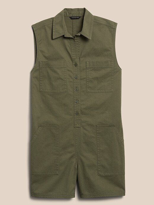 Image number 4 showing, Twill Mini Romper
