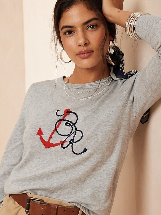 Image number 3 showing, Anchor Intarsia Sweater