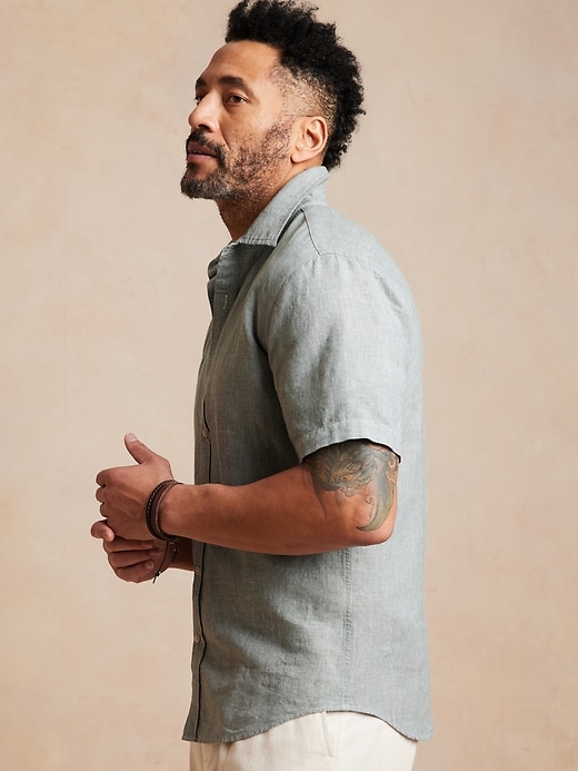 Image number 3 showing, Slim Linen-Blend Shirt