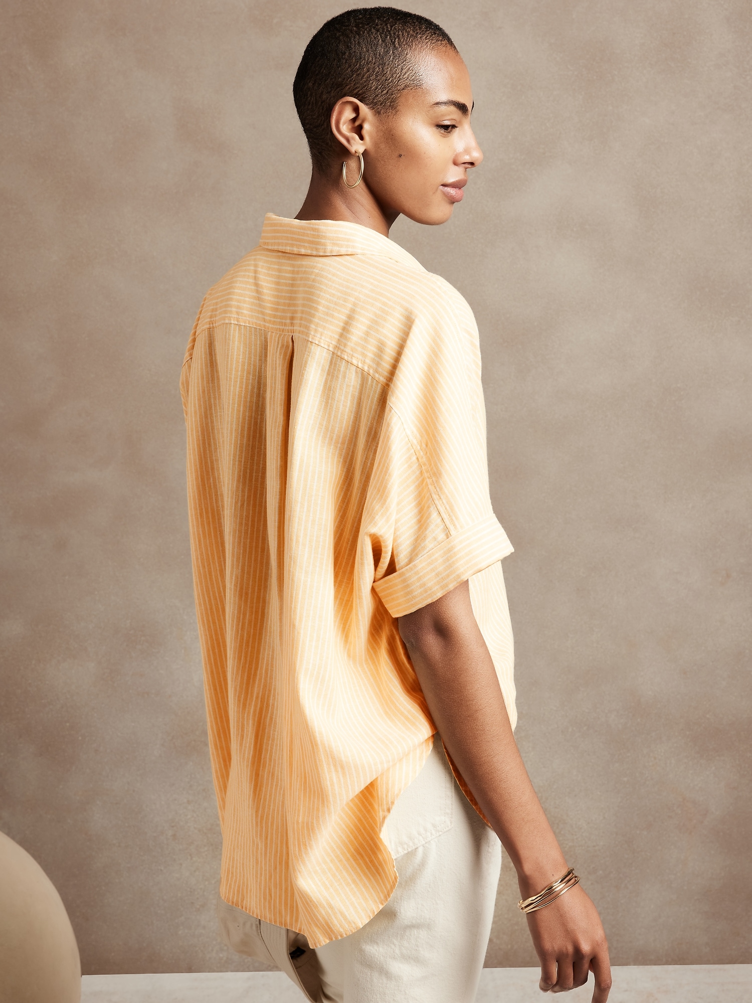 Oversized LinenRayon Shirt Banana Republic Factory