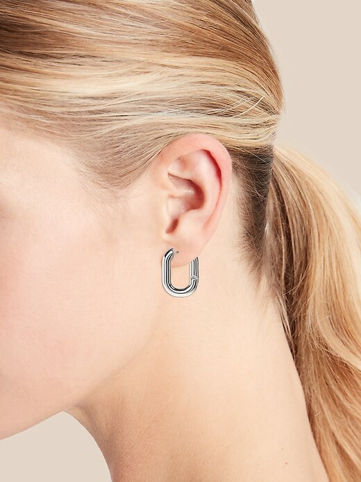 Thick Oval Hoop Earrings