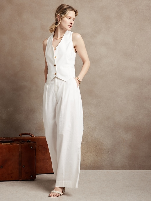 Image number 1 showing, Linen Blend Vest