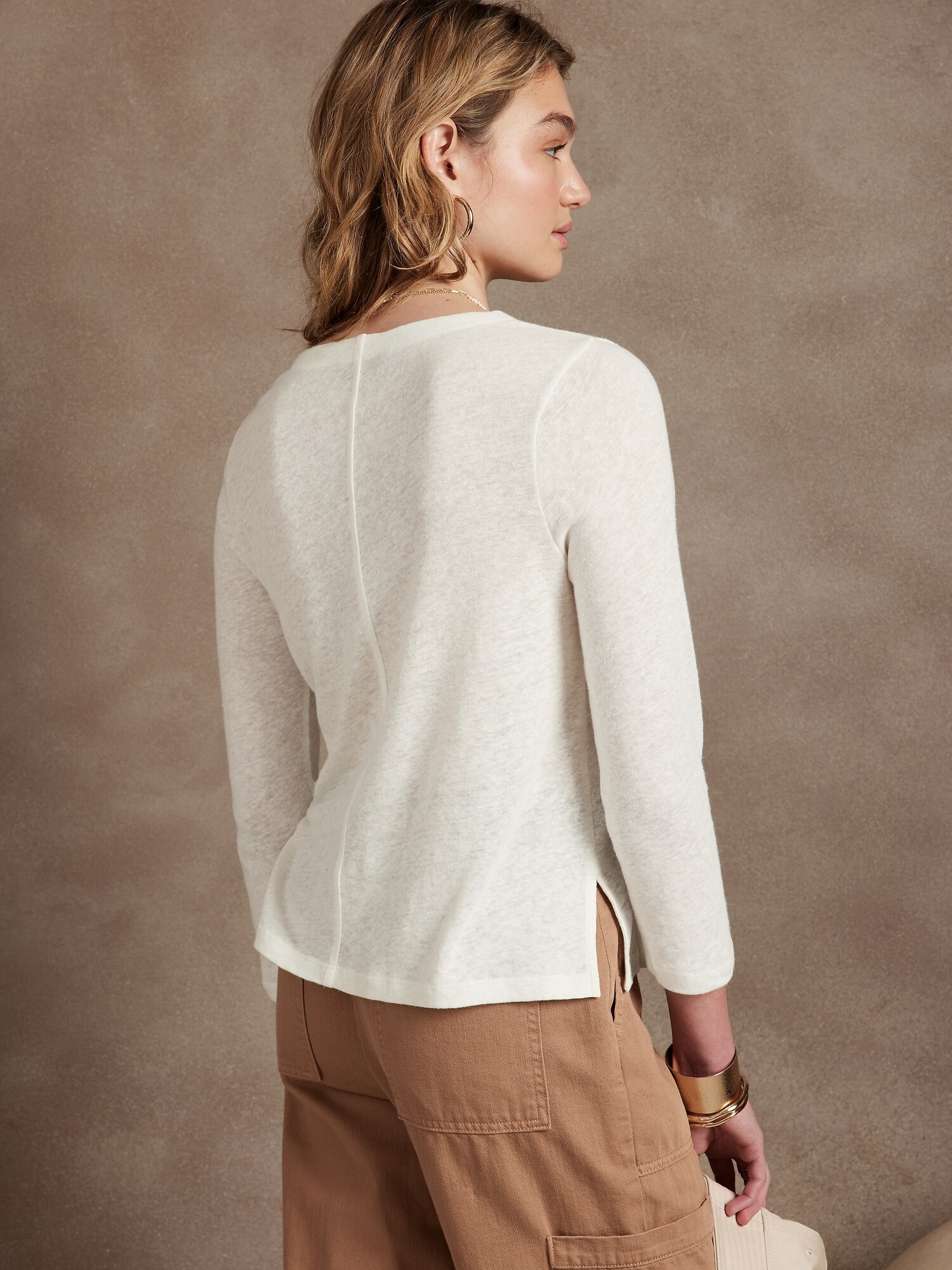 Linen-Blend Top | Banana Republic Factory