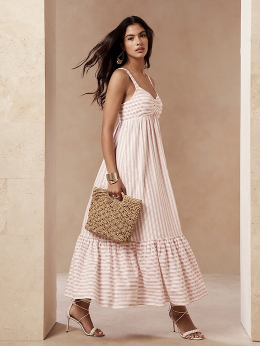 Image number 1 showing, Linen-Blend Dress