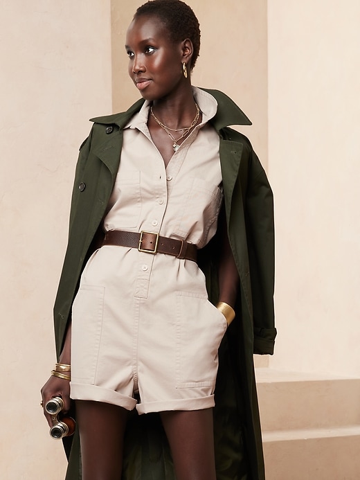 Twill Mini Romper Banana Republic Factory