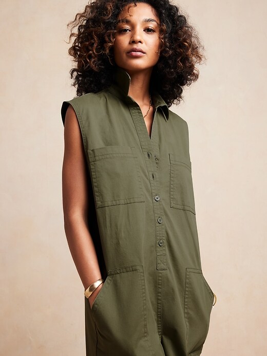 Image number 3 showing, Twill Mini Romper