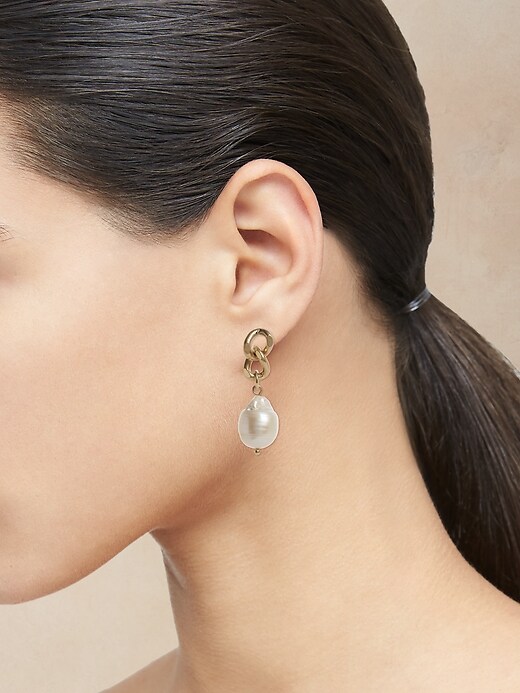 Real Freshwater Pearl Drop Earrings