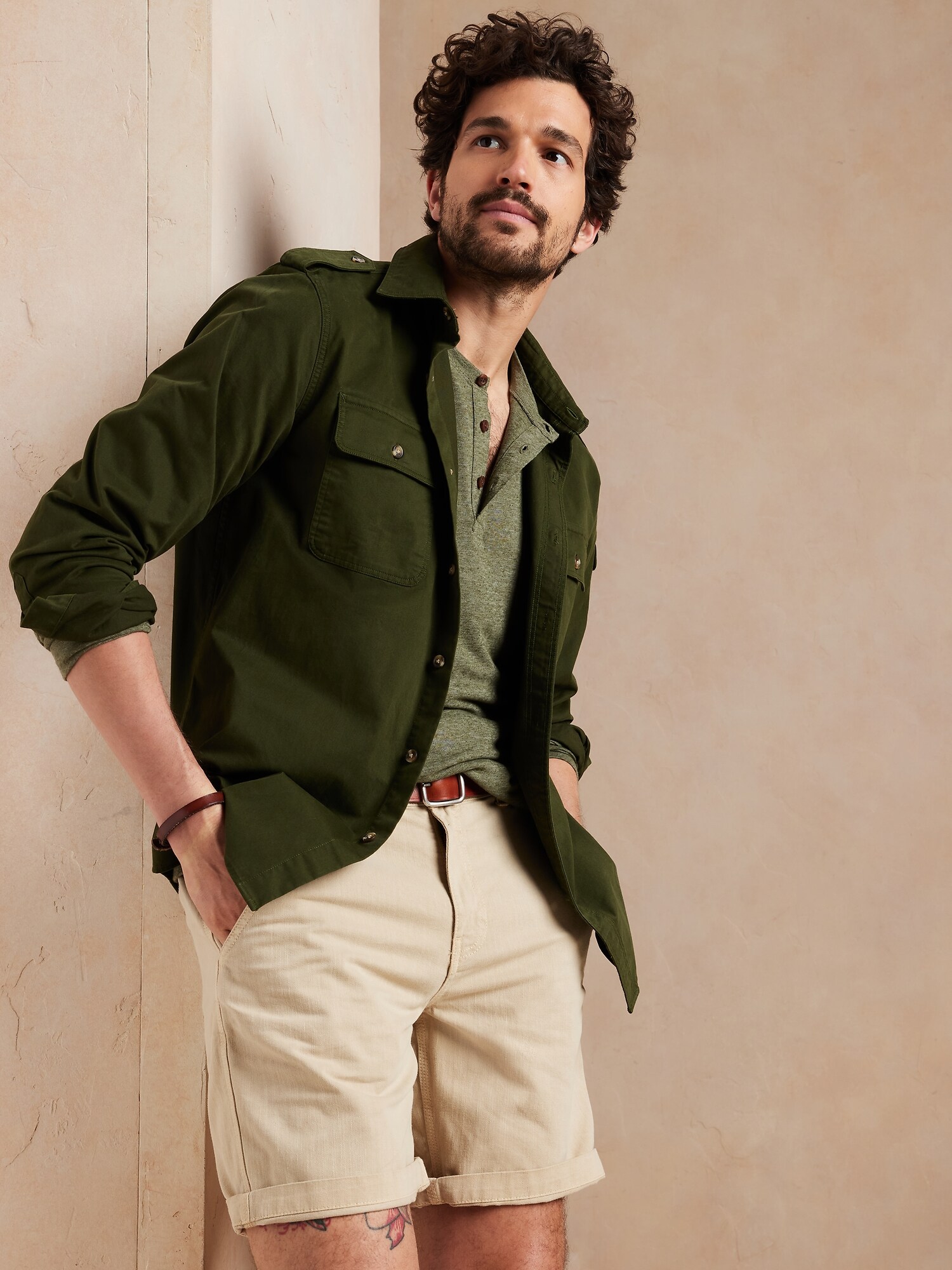 LinenBlend Henley Banana Republic Factory