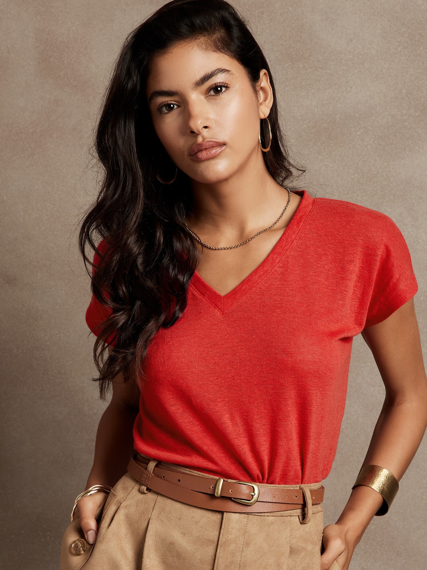 Linen Blend T Shirt Banana Republic Factory