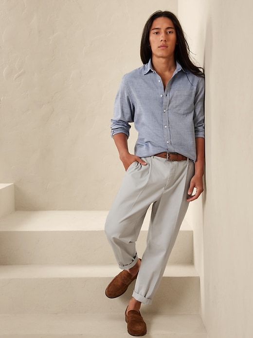 Image number 1 showing, Relaxed-Tapered Pleated Chino