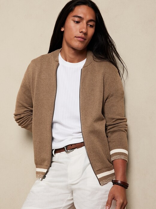 Tipped Bomber Sweater