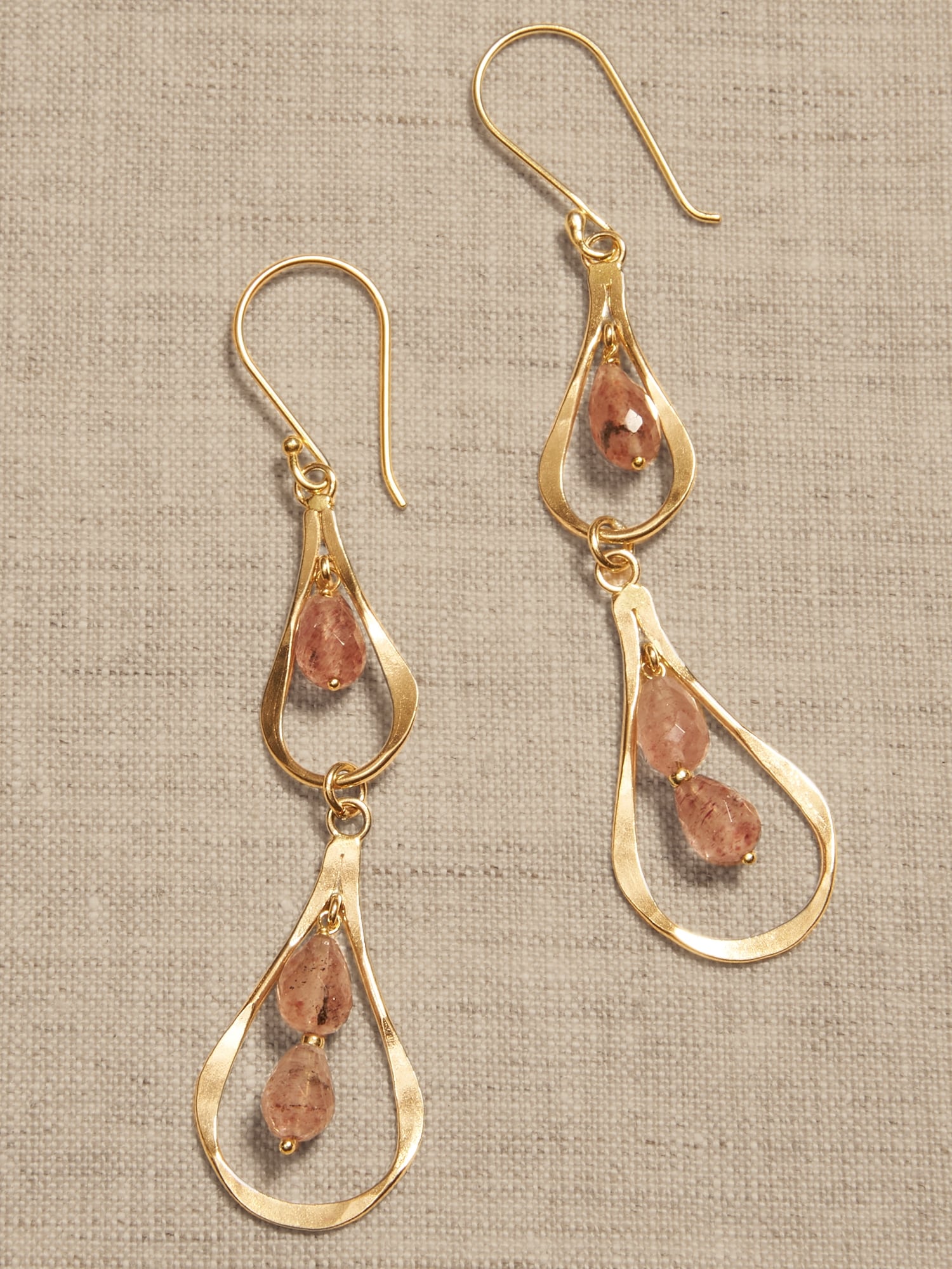 Pear Drop Stone Earrings &#124 Aureus + Argent