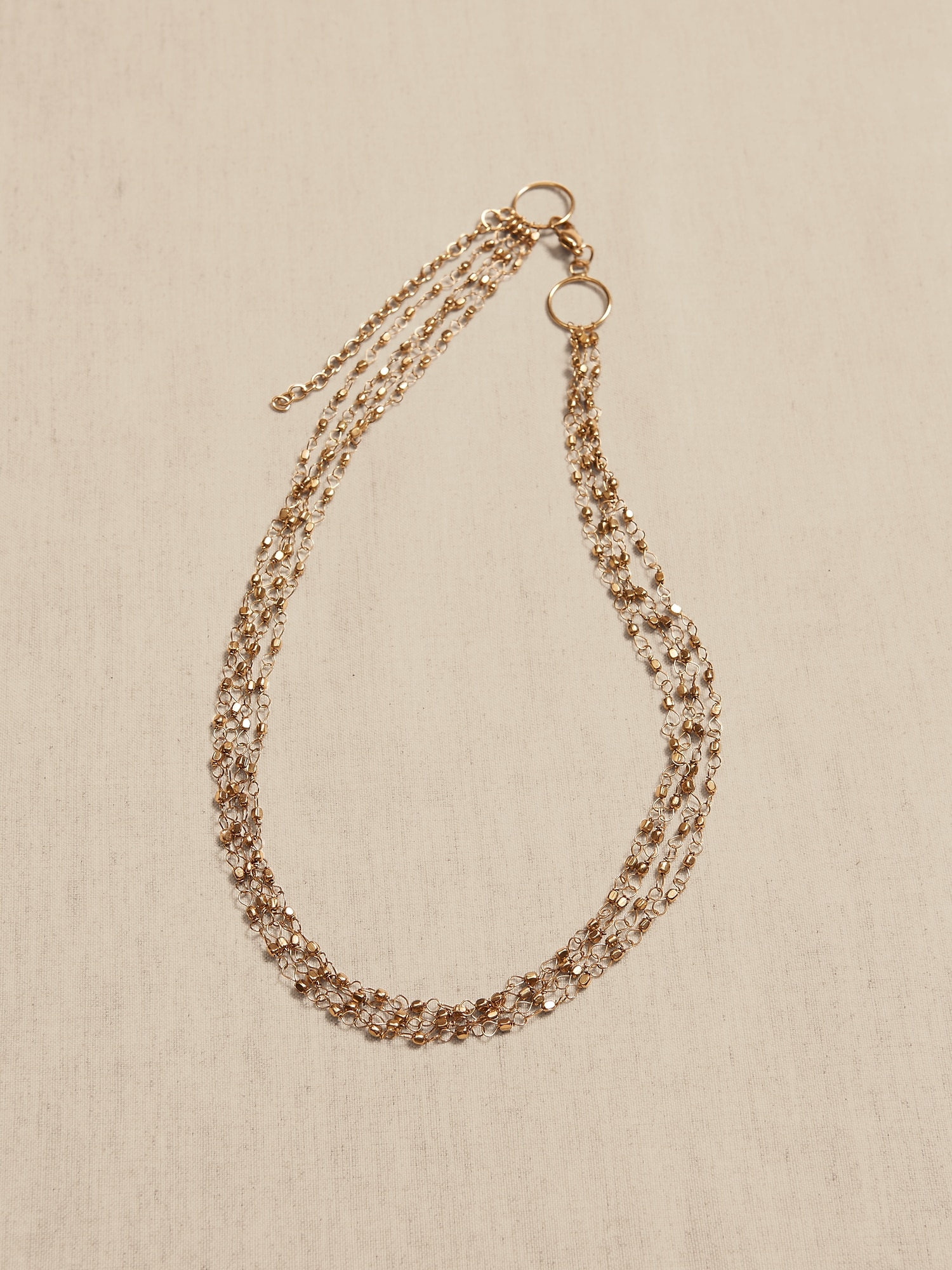 Brass Multi Layer Beaded Necklace &#124 Aureus + Argent