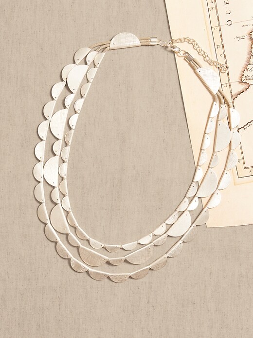 Layered Half Crescent Statement Necklace &#124 Aureus + Argent