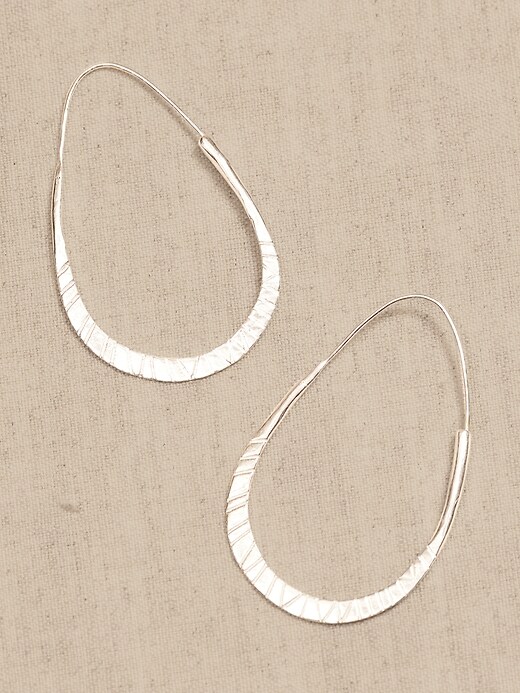 Thin Etched Hoop Earrings &#124 Aureus + Argent