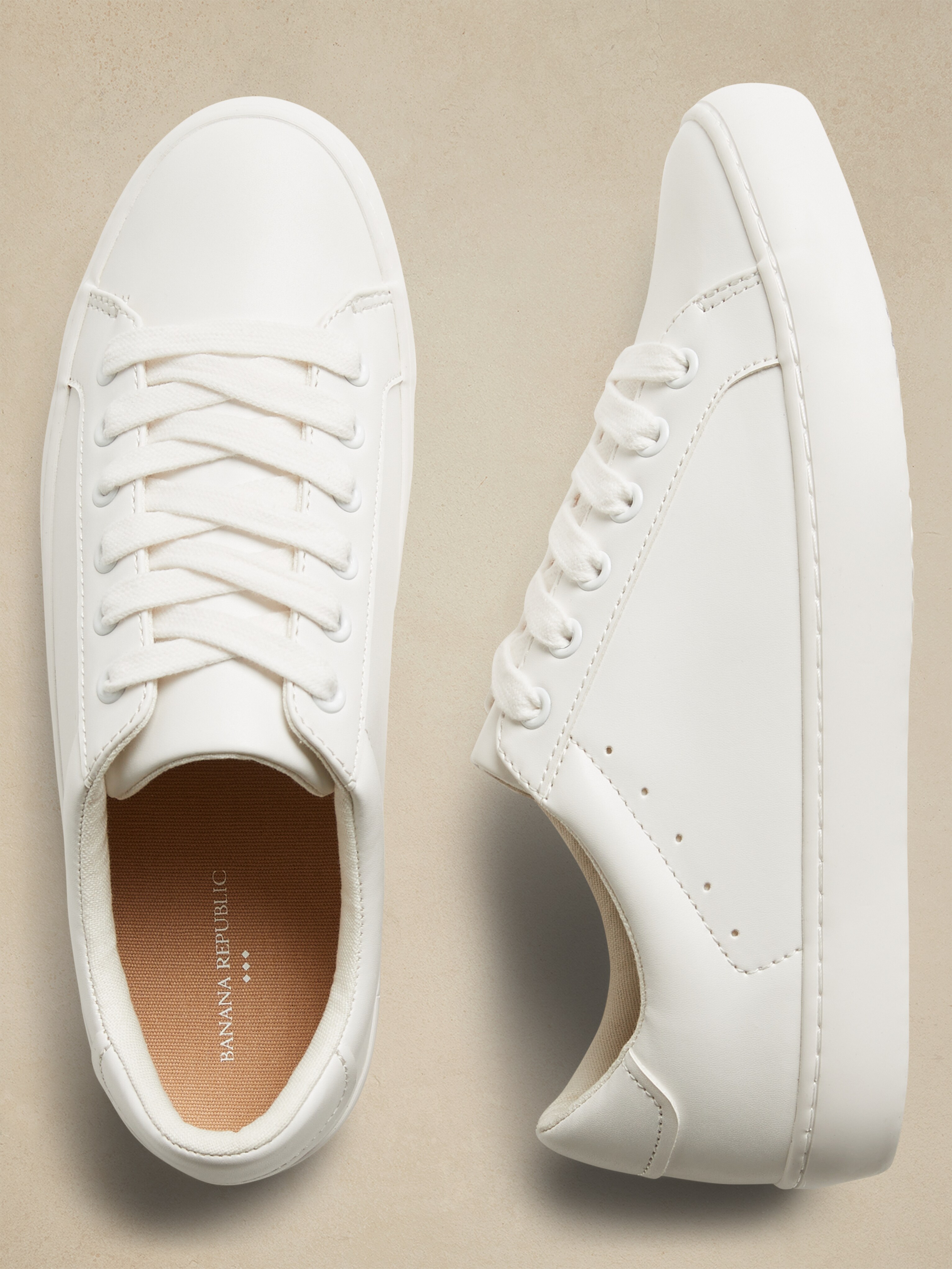 simple white sneakers