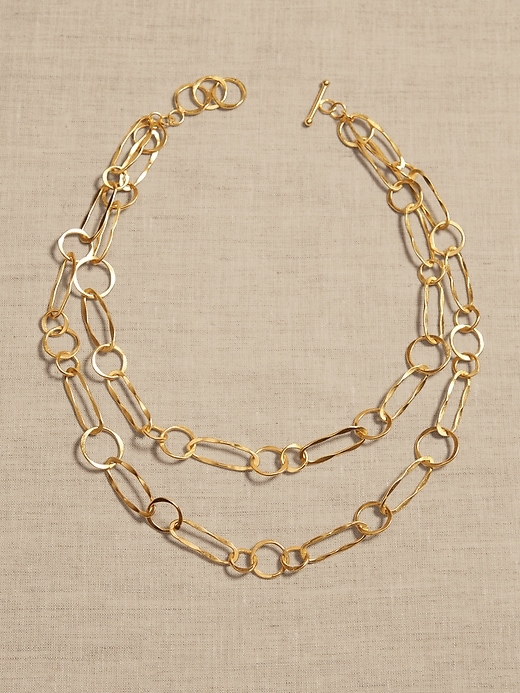 Large Links Brass Necklace &#124 Aureus + Argent