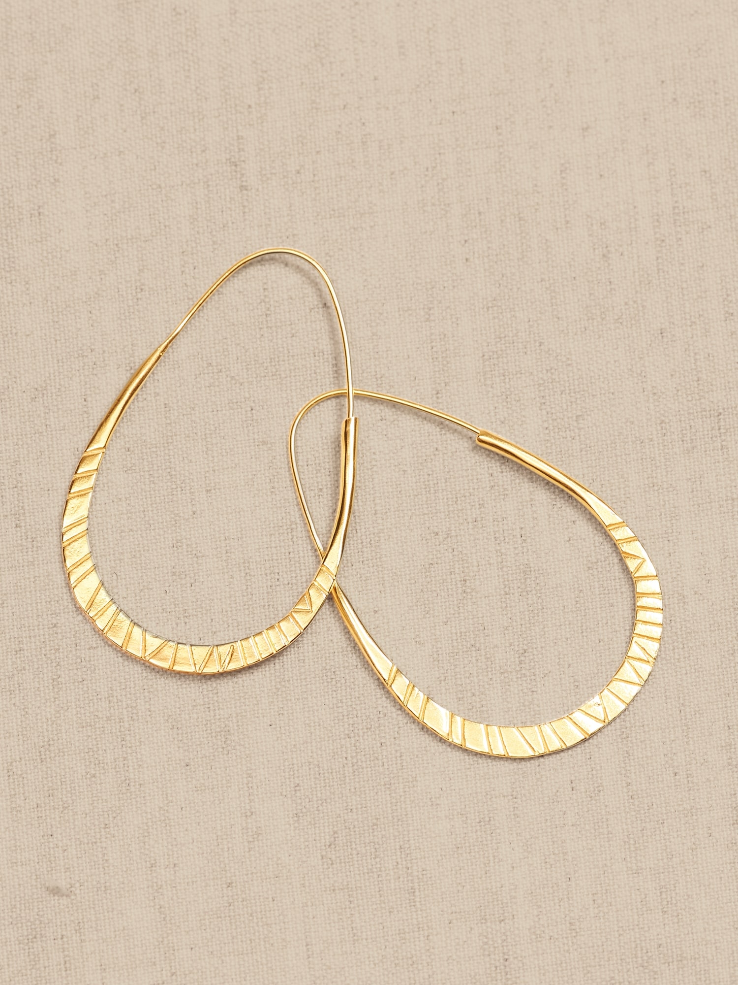 Thin Etched Hoop Earrings &#124 Aureus + Argent