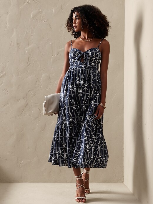 Image number 1 showing, Tie-Front Maxi Dress