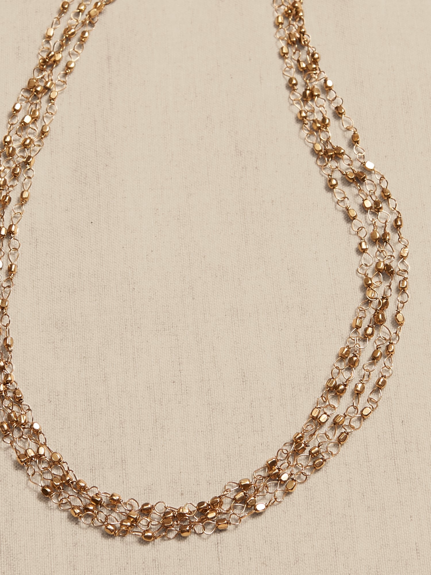 Brass Multi Layer Beaded Necklace &#124 Aureus + Argent