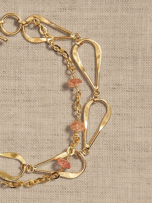 Pear Stone Chain Bracelet &#124 Aureus + Argent