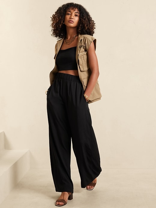 Image number 1 showing, Wide-Leg Drapey Pant